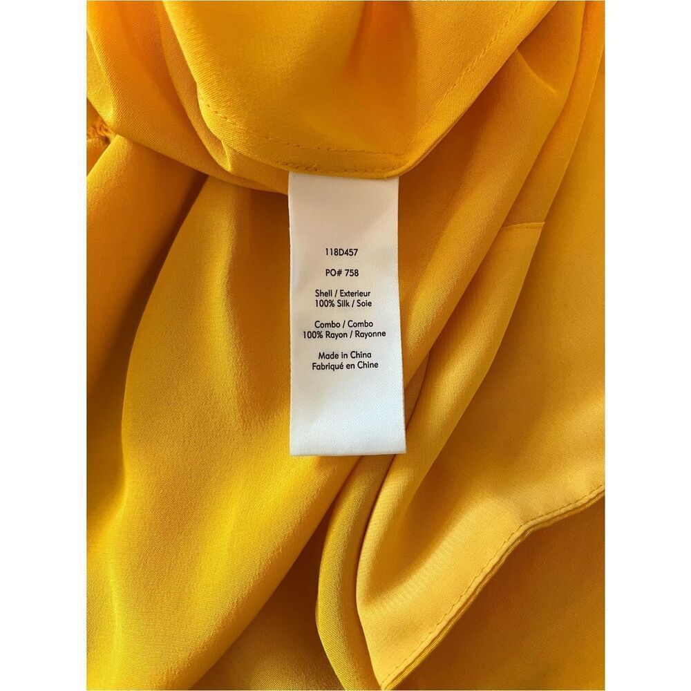 Elizabeth and James Silk Blend Yellow Tiered Maxi Dress S - Picture 9 of 9